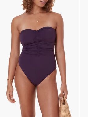 Andie The Pana Strapless One Piece Swimsuit size XS extra small in acai purple